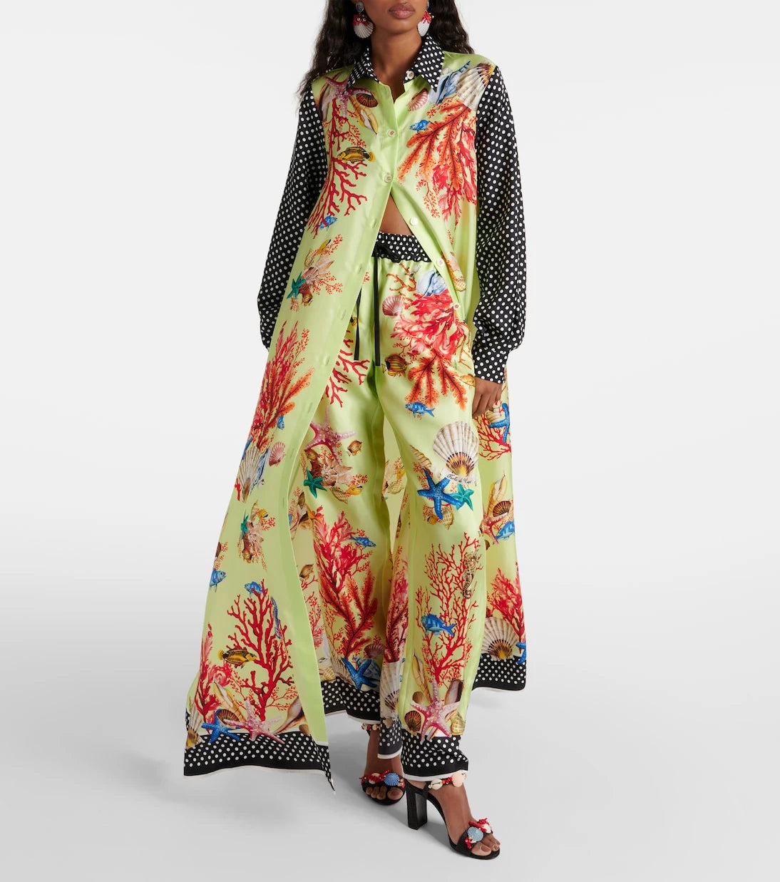 Dolce&Gabbana - Capri printed silk satin shirt dress