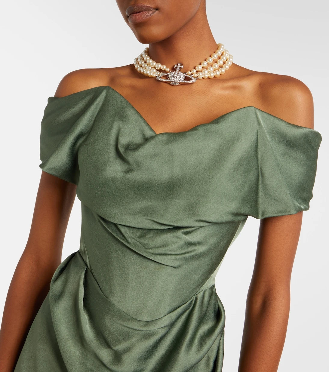 Vivienne Westwood - Nova Cocotte draped satin bustier gown