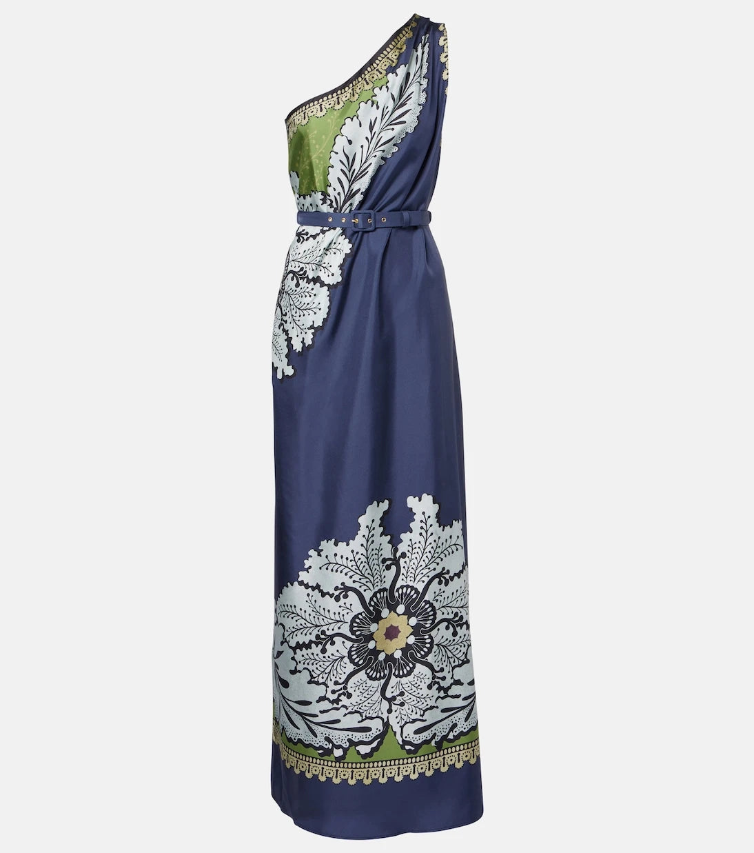 La DoubleJ - Roy floral one-shoulder silk maxi dress