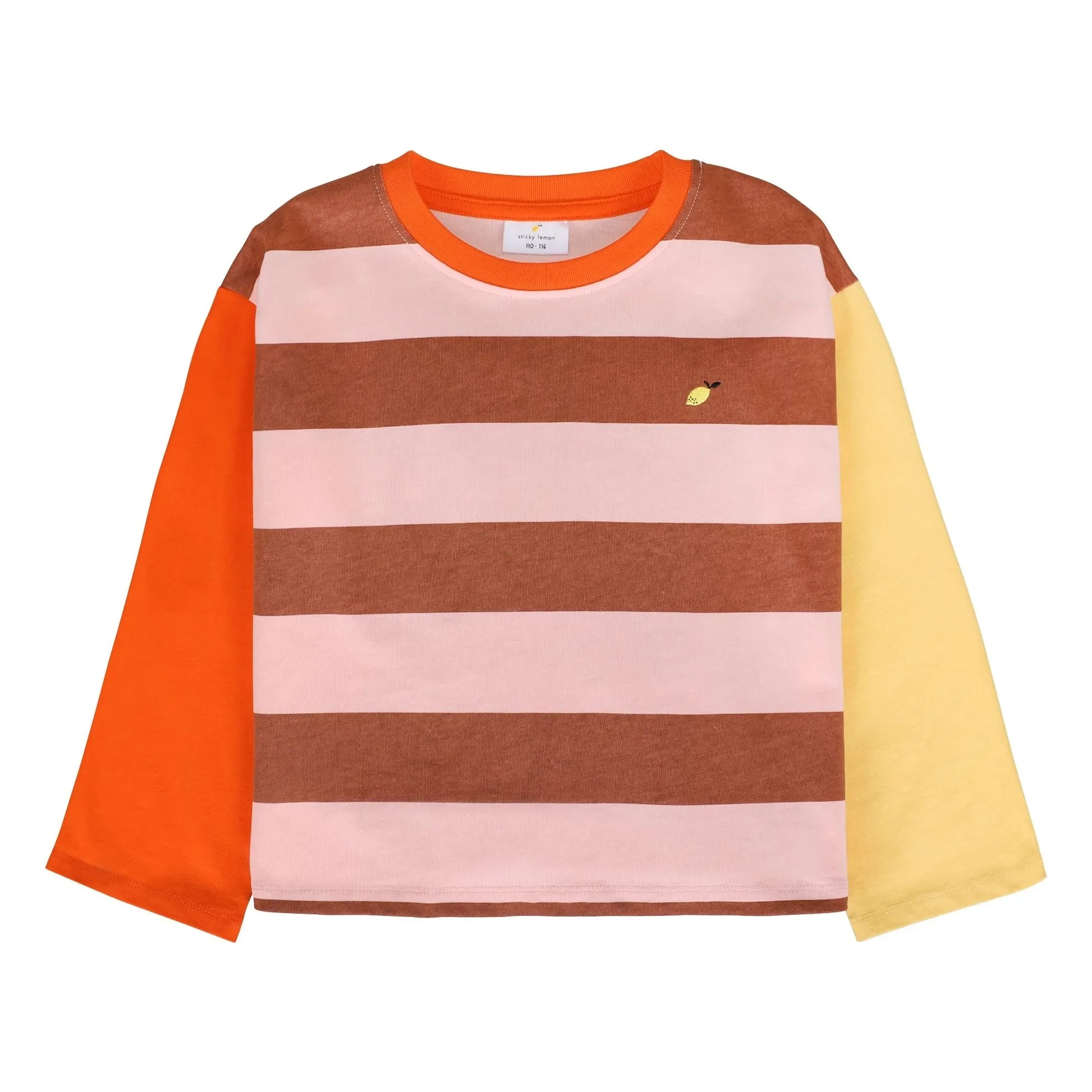 Sticky Lemon - Striped Lemon T-shirt | Orange