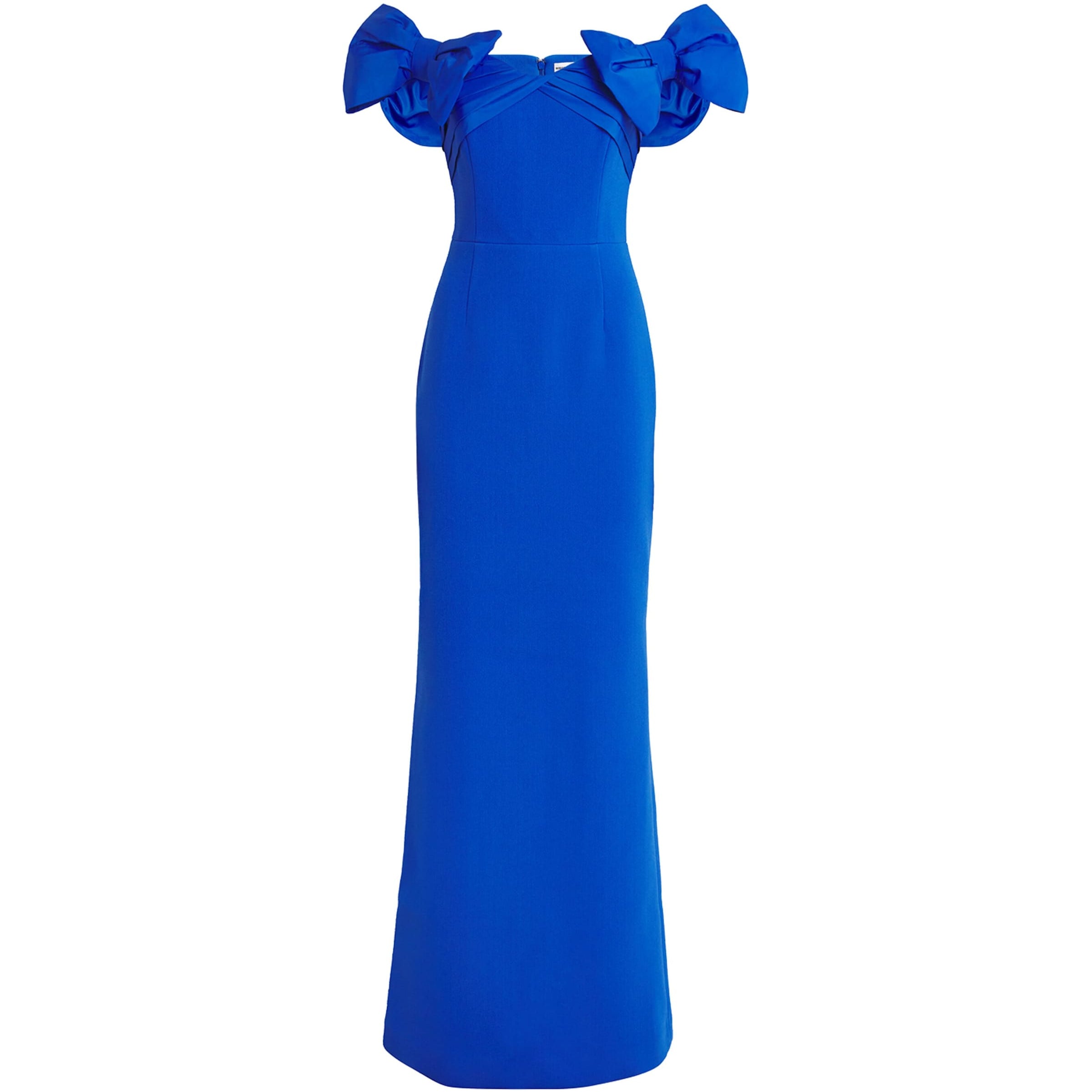 Rebecca Vallance Blue Off-The-Shoulder Antonella Gown