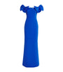 Rebecca Vallance Blue Off-The-Shoulder Antonella Gown