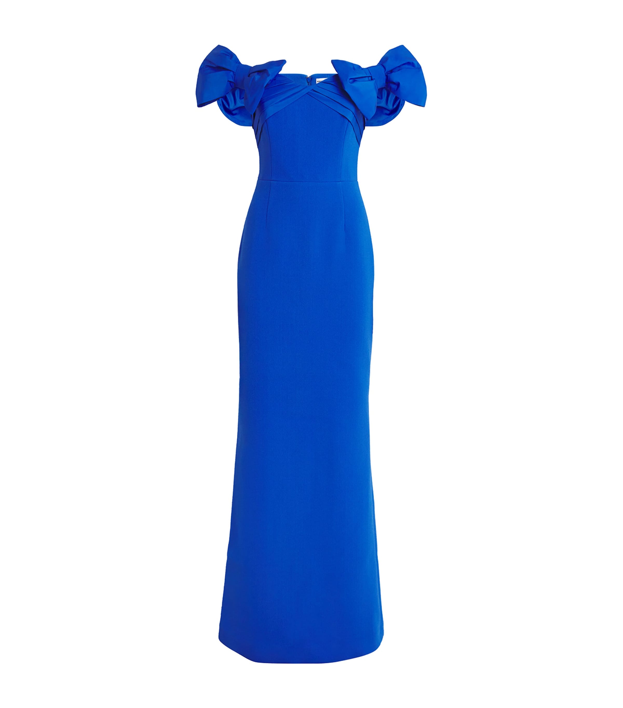 Rebecca Vallance Blue Off-The-Shoulder Antonella Gown