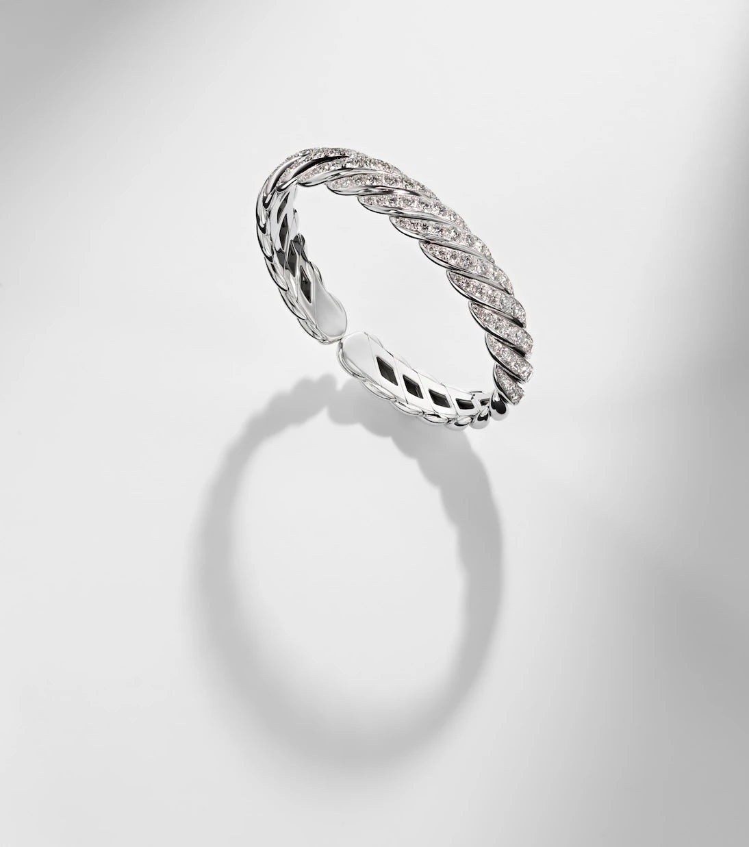 David Yurman - Sculpted Cable Flex® 18kt white gold bracelet with diamonds