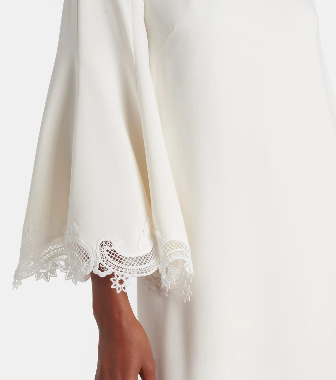 Oscar de la Renta - Lace-trimmed silk-blend georgette kaftan