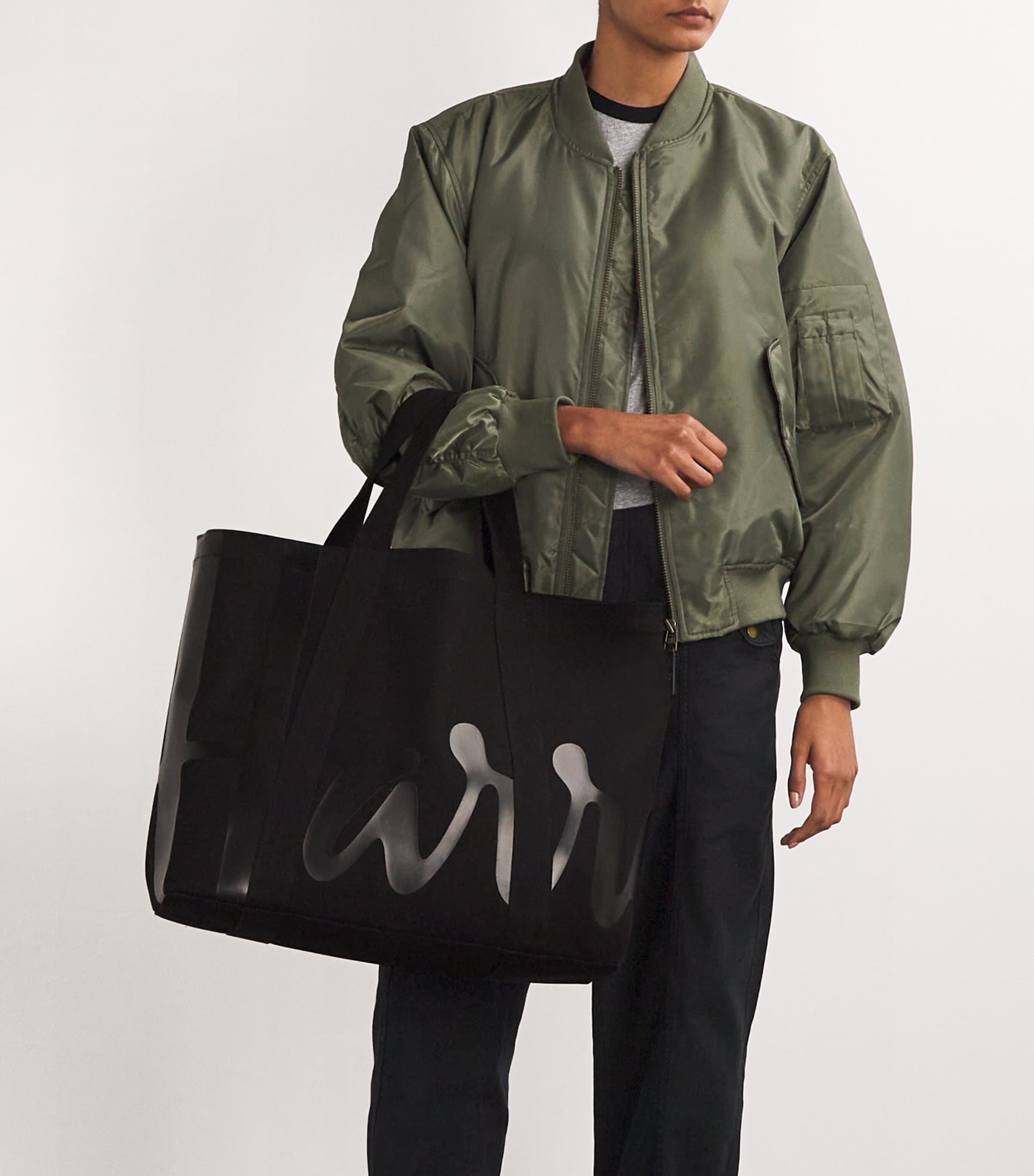 Harrods Black Large Cotton Logo Tote Bag