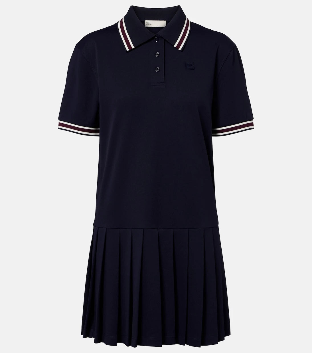 Tory Burch - Striped pleated polo dress