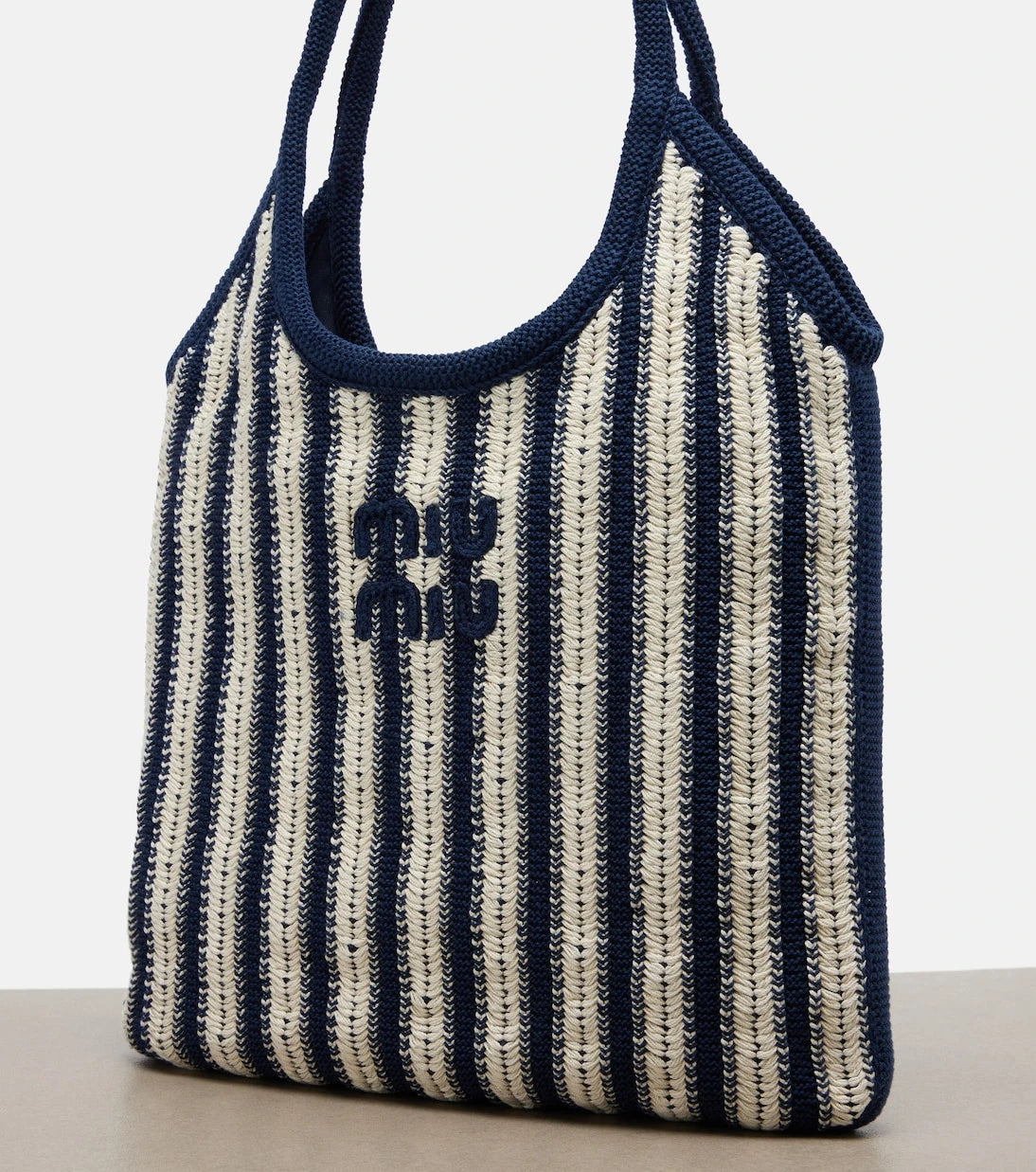 Miu Miu - Ivy striped crochet shoulder bag