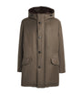 Yves Salomon Brown Wool-Silk Down Mink-Trim Parka