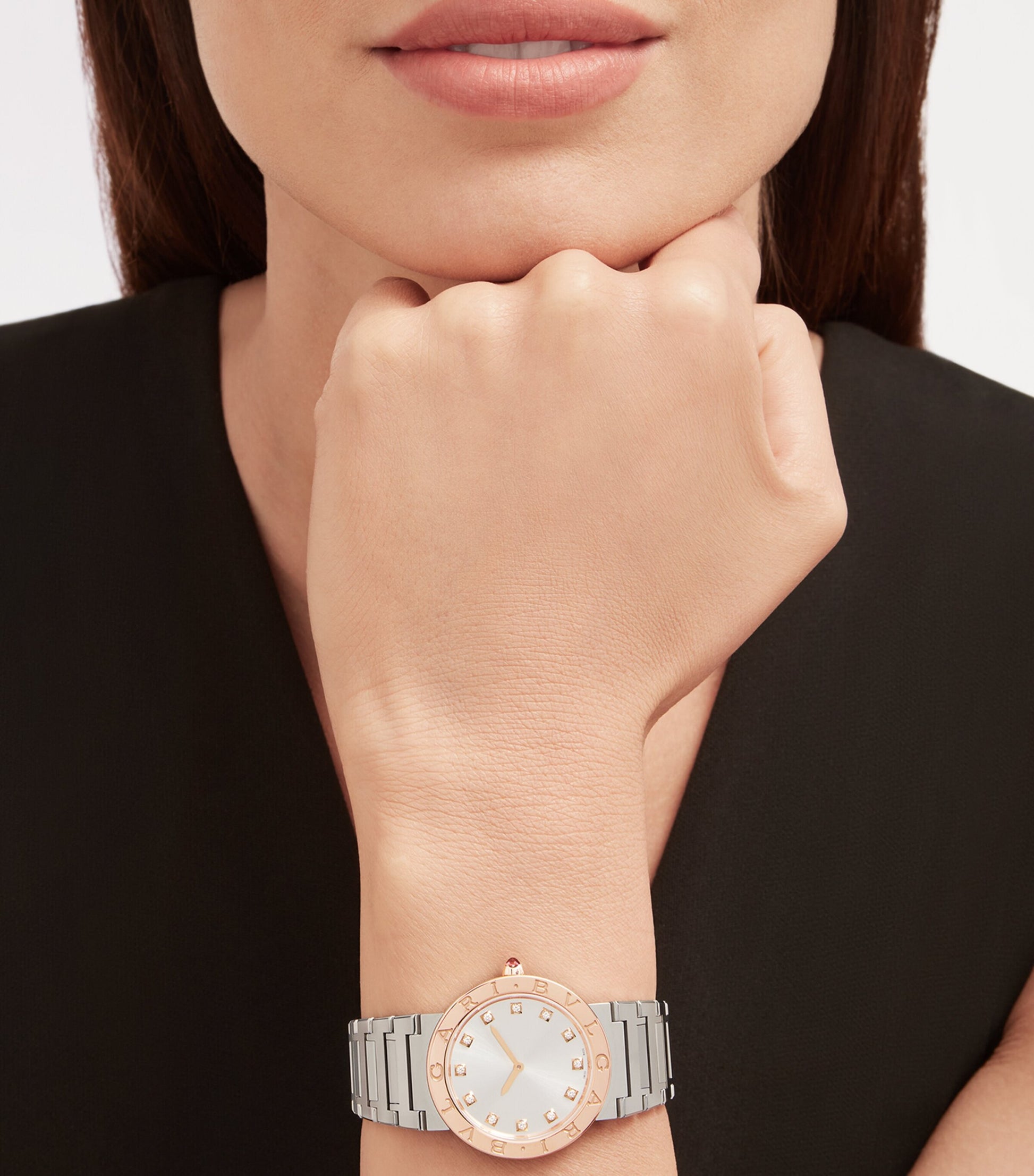 Stainless Steel and Rose Gold BVLGARI BVLGARI Watch 33mm