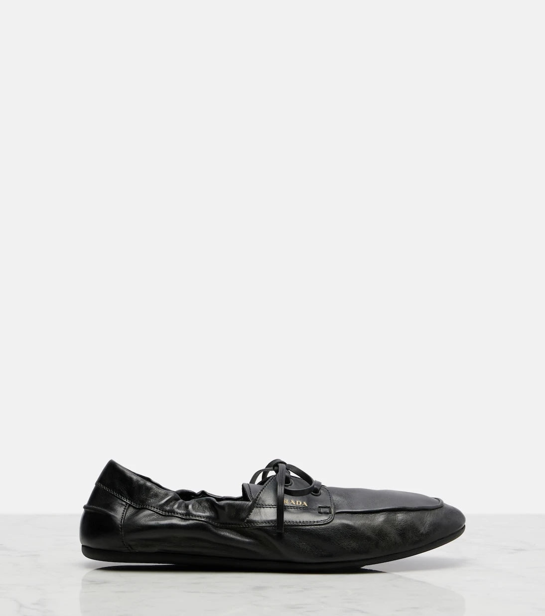 Prada - Shuffle leather boat shoes