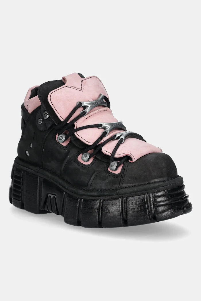 Nubuk New Rock Nobuck Negro + Nobuck Rosa + Tower Negro Lateral