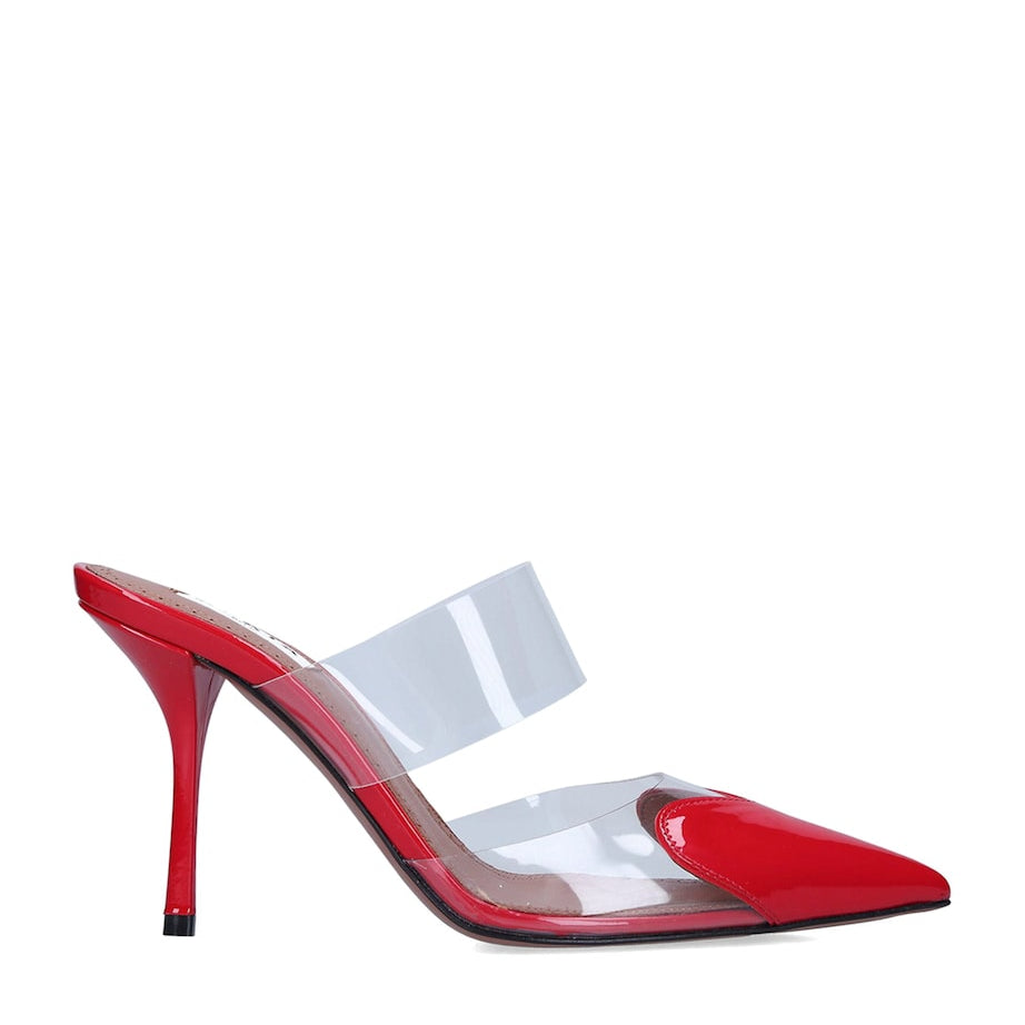 Red Leather Coeur Mules 90