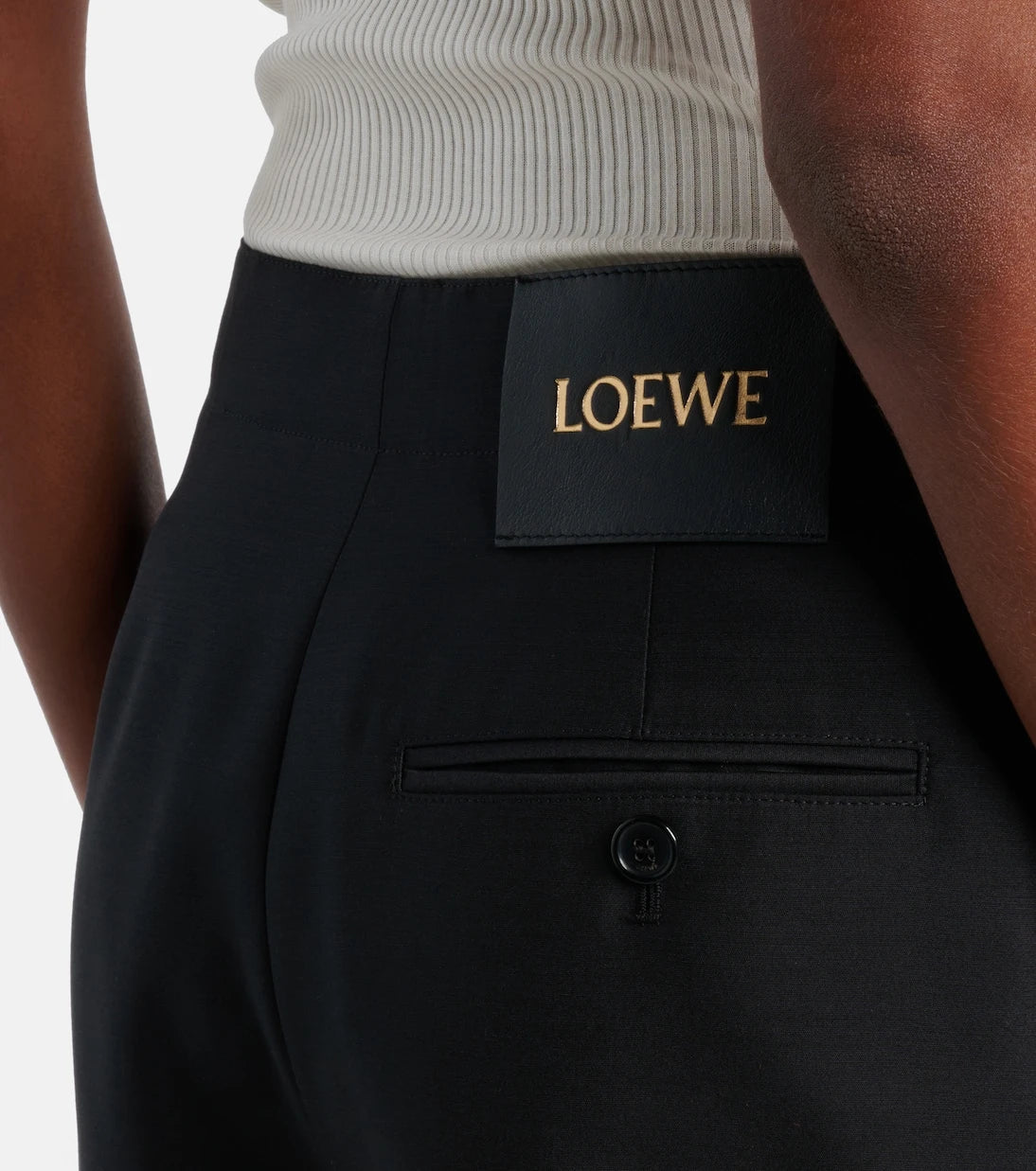 Loewe - Gathered wool and silk wide-leg pants