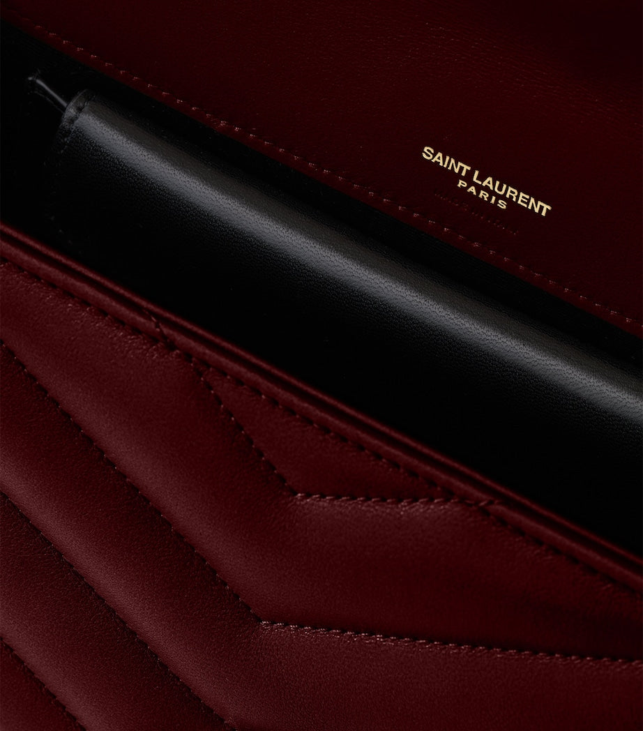 Saint Laurent Burgundy Medium Loulou Shoulder Bag