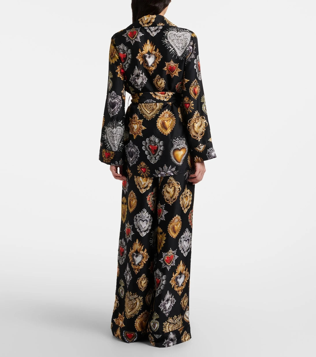 Dolce&Gabbana - Devotion ipek dimi palazzo pantolon