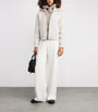 Agnona White Cashmere Bomber Jacket