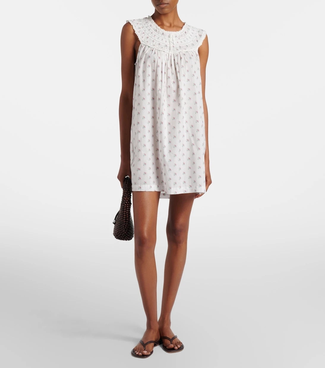 Dôen - Verity floral embroidered cotton minidress