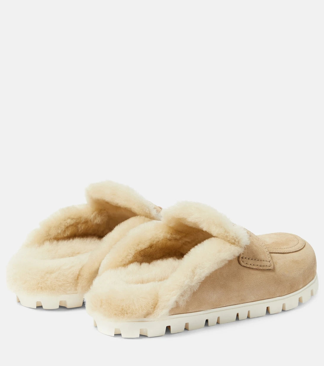 Miu Miu - Shearling-lined suede slippers