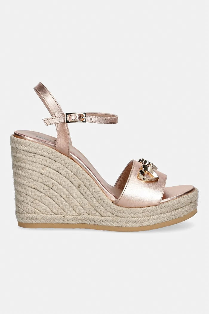 Love Moschino kadın eğimli platform sandalet ayakkabı