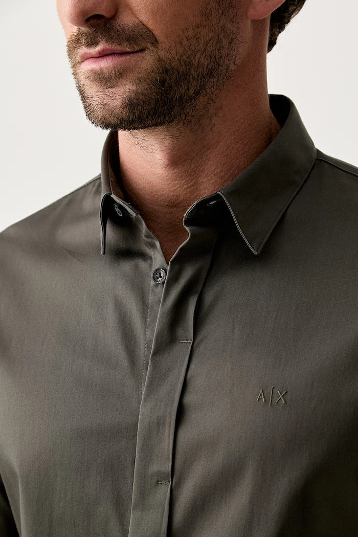 Armani Exchange erkek pamuk elastan gömlek