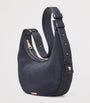 Small Suede Hudson Crescent Shoulder Bag