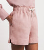 Neutral Linen Drawstring Shorts