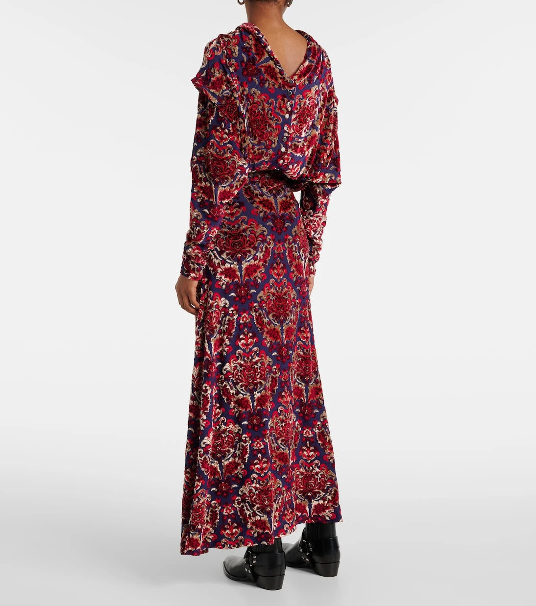 Rabanne - Draped jacquard maxi dress