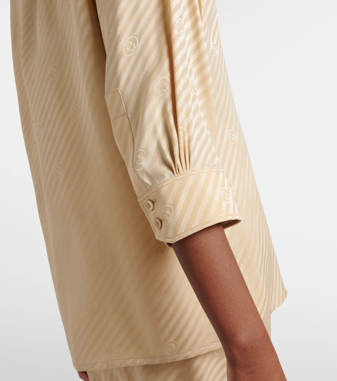 Gucci - Interlocking G striped silk shirt
