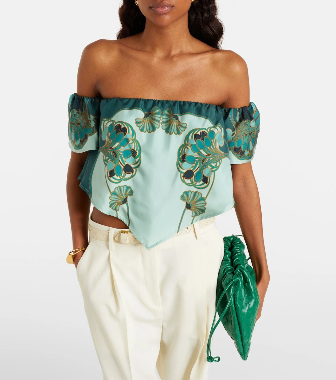 La DoubleJ - Sand Dollar printed silk top