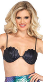 Black Mermaid Shell Bra Top