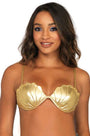 Black Mermaid Shell Bra Top