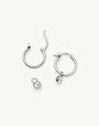 April Birthstone Mini Charm Hoop Earrings | Sterling Silver/Crystal Earrings Missoma 