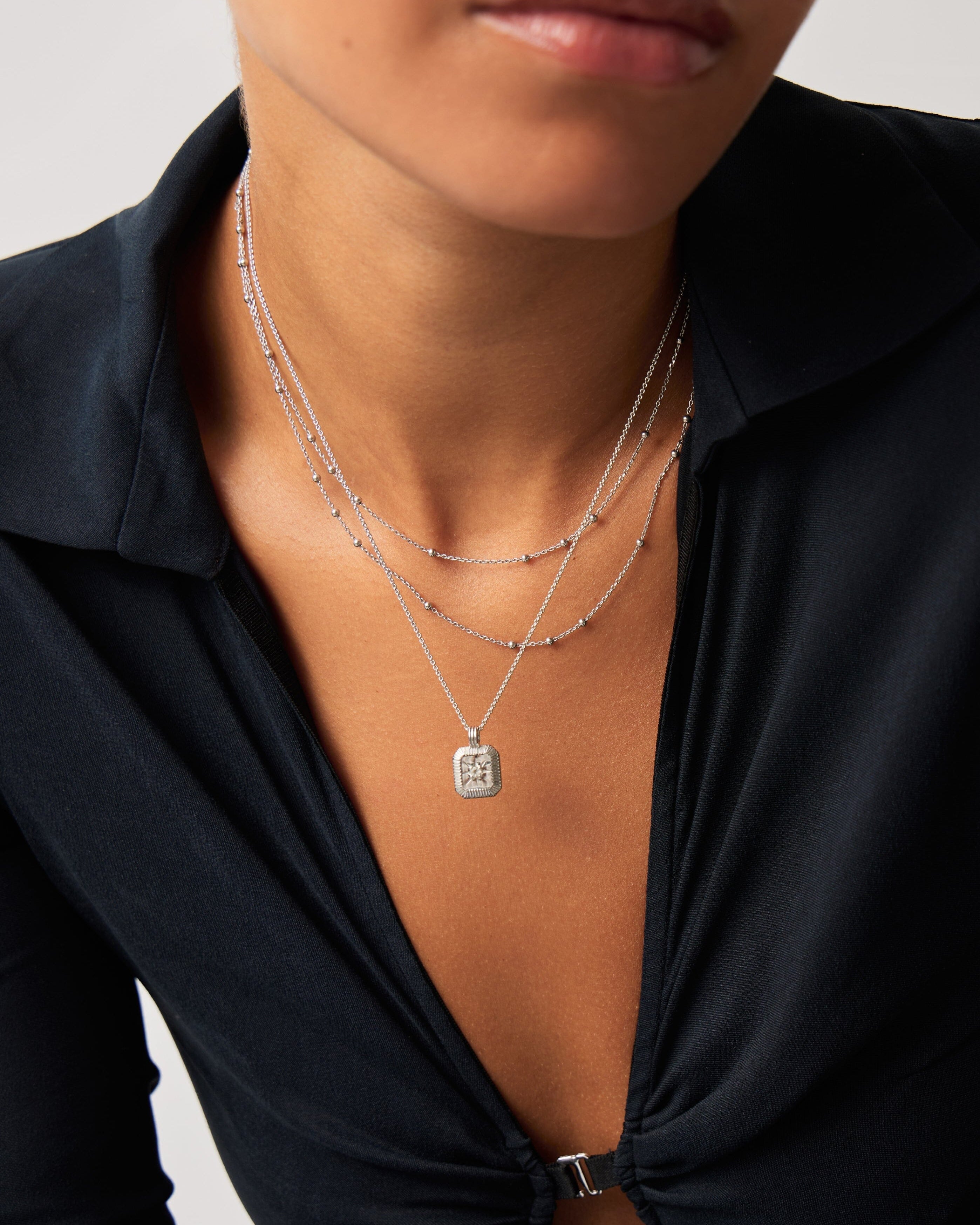 April Birthstone Necklace & Charm Earrings Set | Sterling Silver/Crystal Necklaces Missoma 