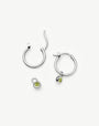August Birthstone Mini Charm Hoop Earrings | Sterling Silver/Peridot Earrings Missoma 