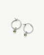 August Birthstone Mini Charm Hoop Earrings | Sterling Silver/Peridot Earrings Missoma 