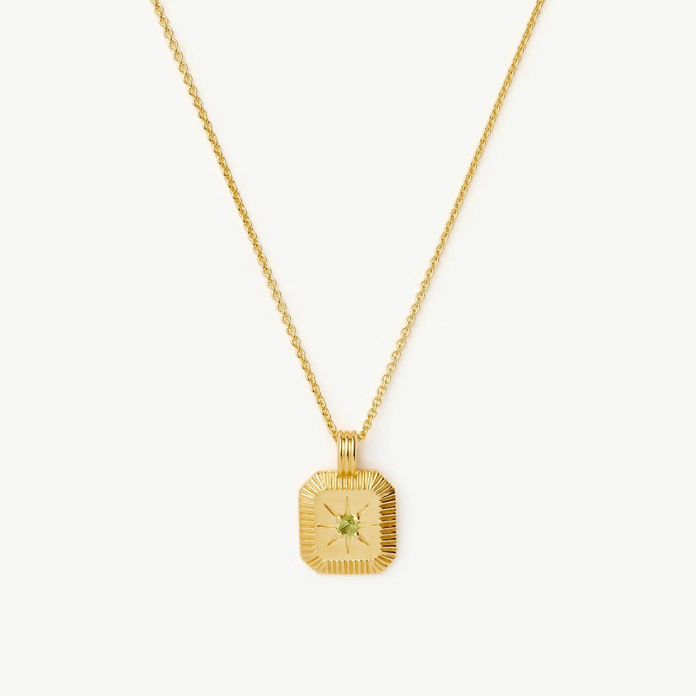August Birthstone Pendant Necklace | 18ct Gold Vermeil/Peridot Necklaces Missoma 