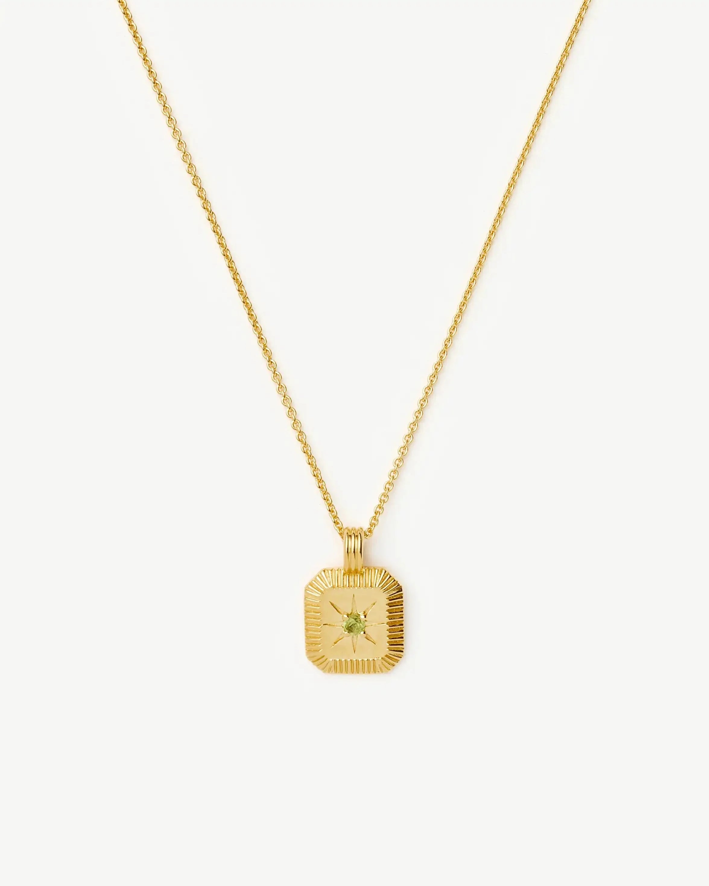 August Birthstone Pendant Necklace | 18ct Gold Vermeil/Peridot Necklaces Missoma 