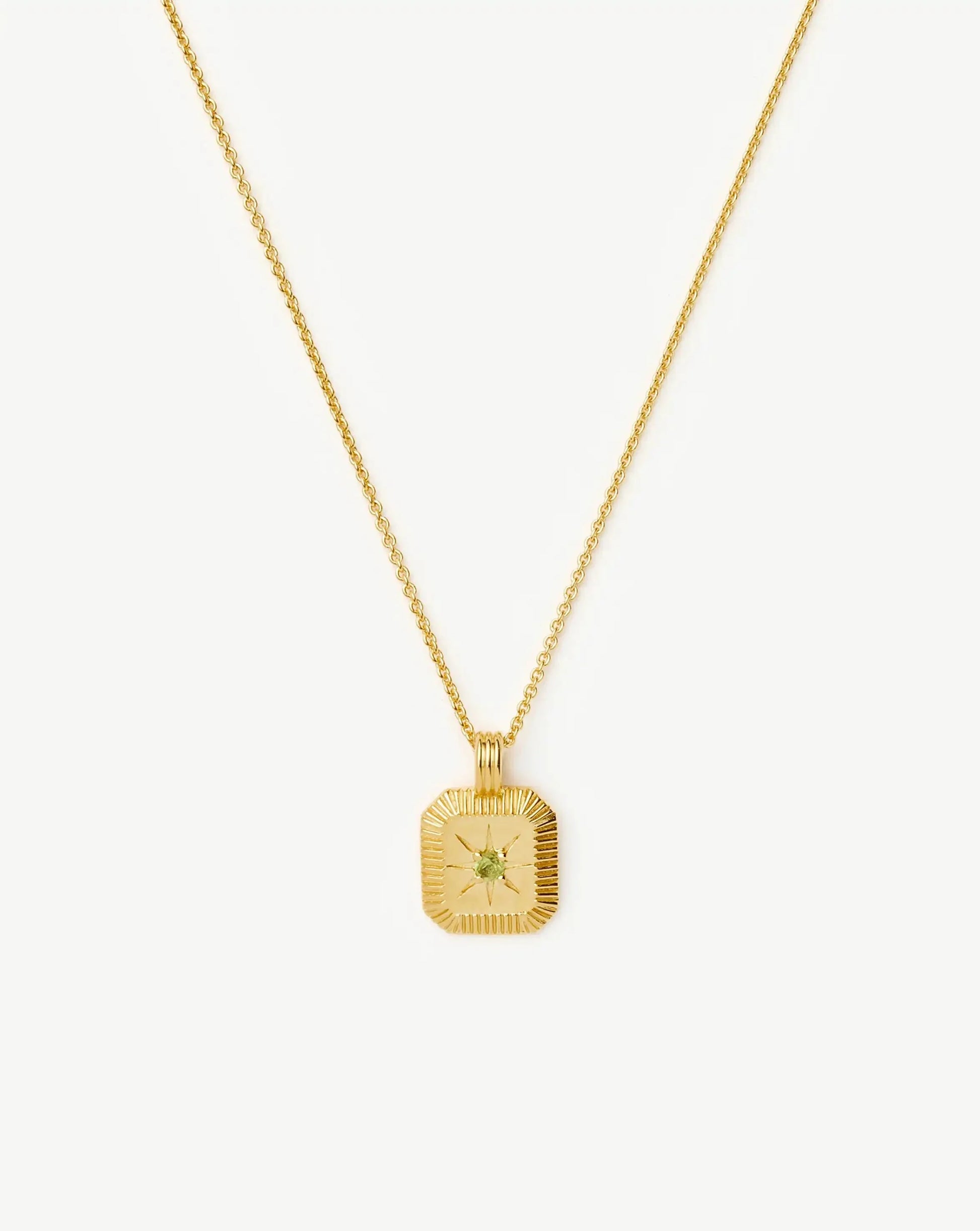 August Birthstone Pendant Necklace | 18ct Gold Vermeil/Peridot Necklaces Missoma 