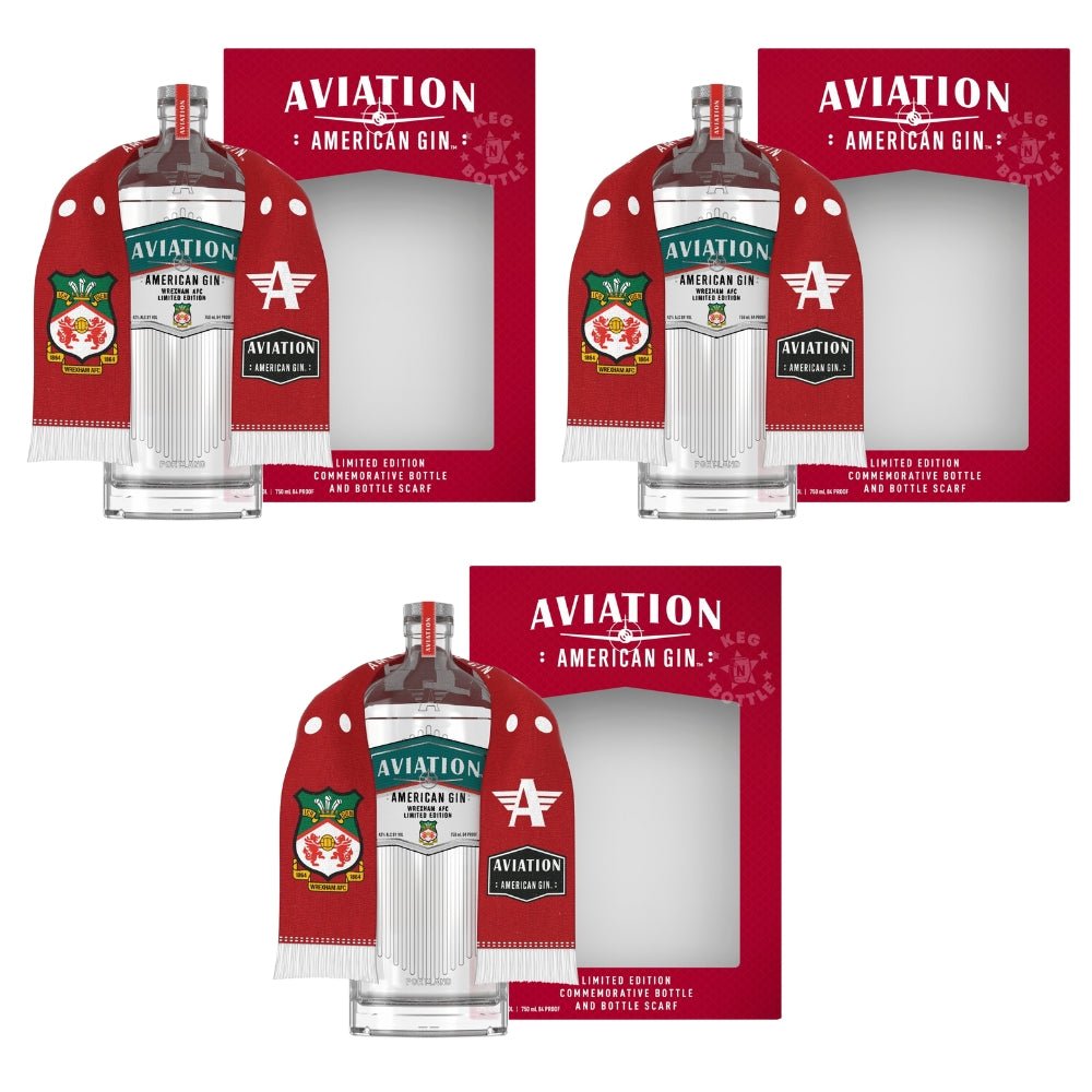 Aviation American Gin – Wrexham AFC with Scarf - 3 Pack (750 ml)