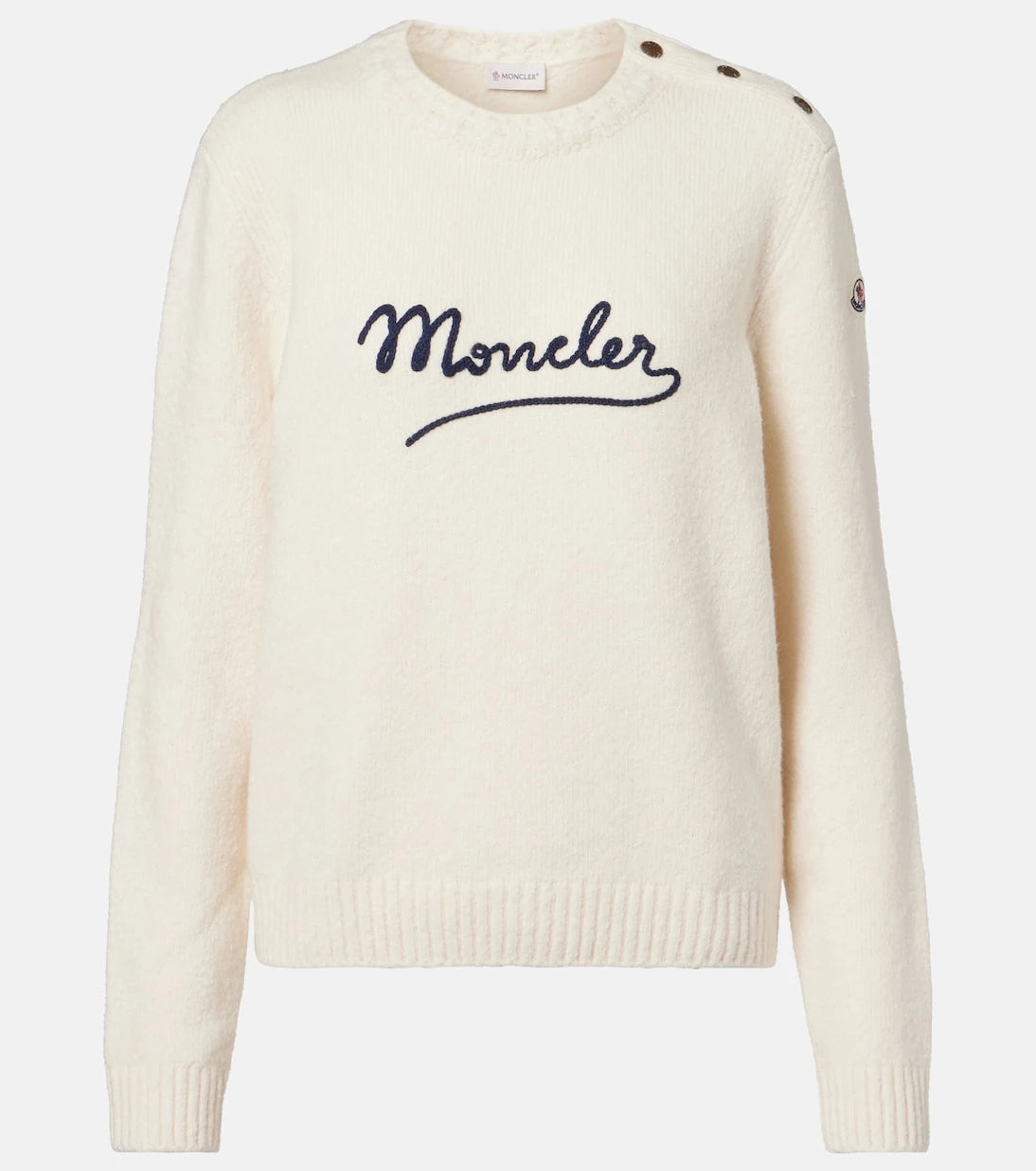 Moncler - Embroidered logo cotton-blend sweater