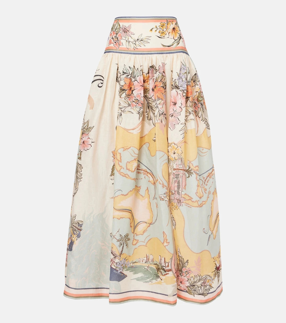 Zimmermann - Tallow printed linen maxi skirt