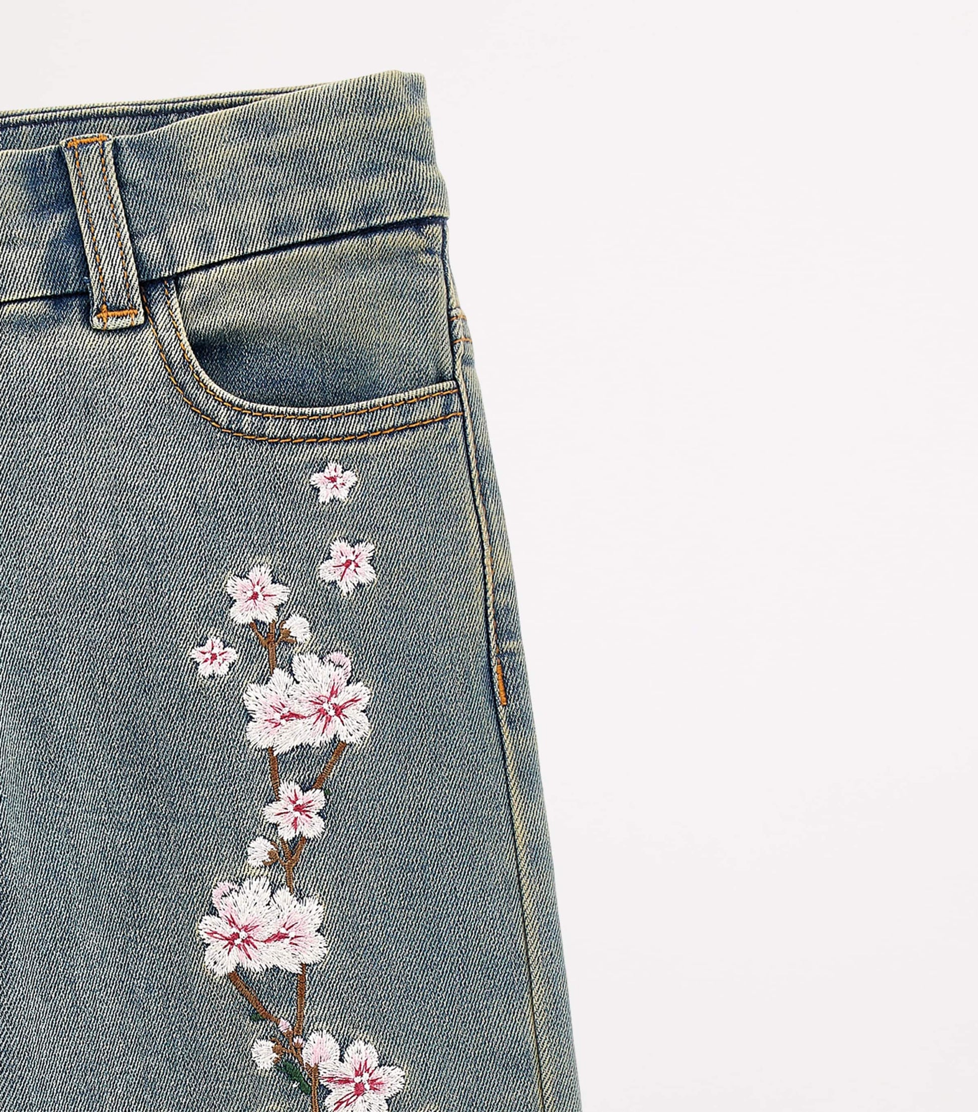 Embroidered Straight Jeans (2-16 Years) STONE+BEIGE