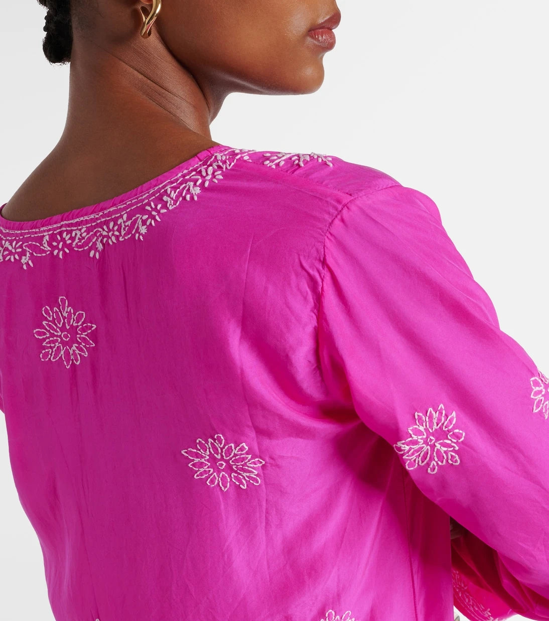 Juliet Dunn - Embroidered ombré silk kaftan
