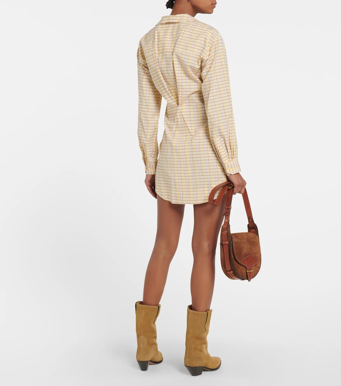 Isabel Marant - Coral checked cotton and silk minidress