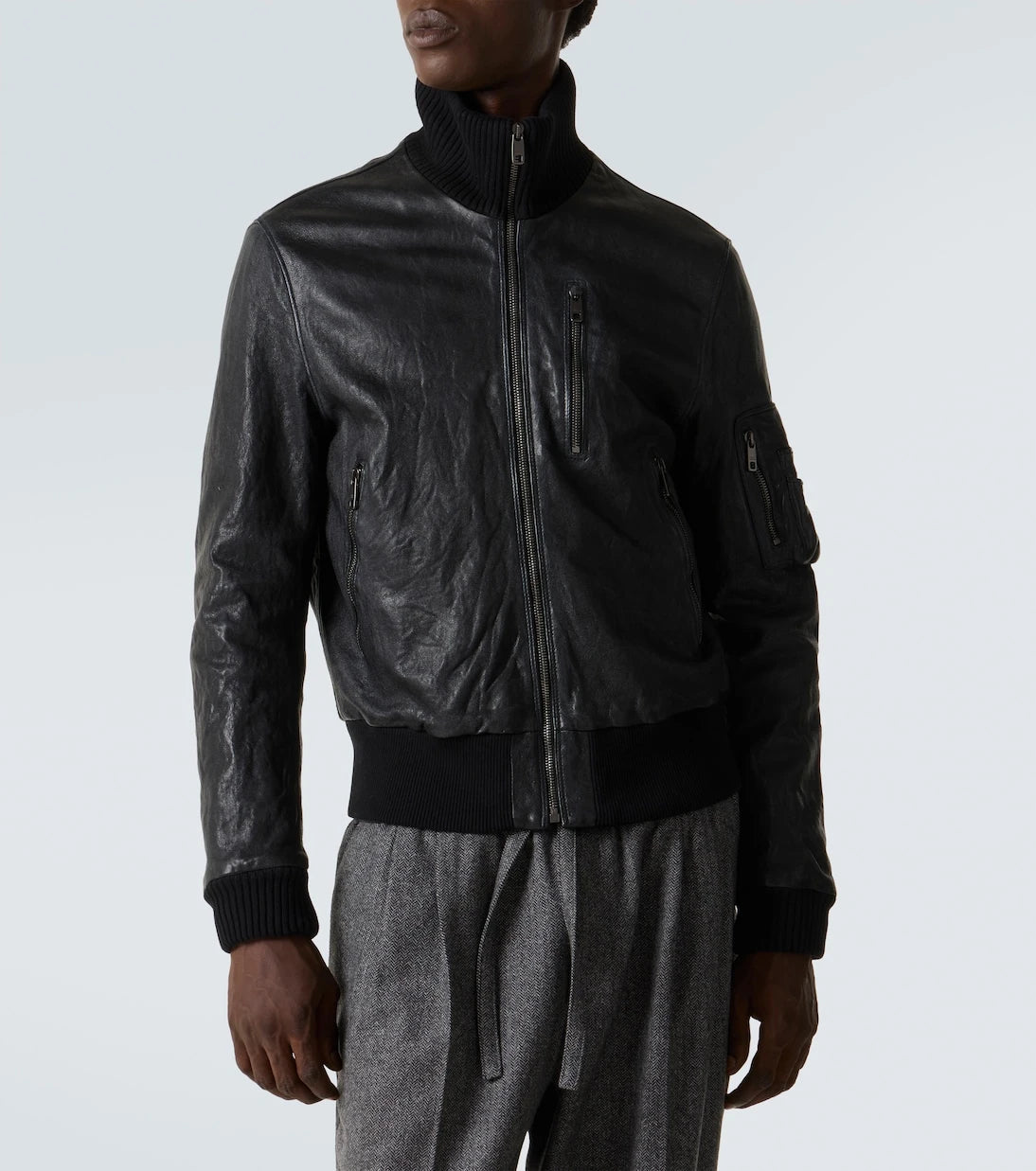 Dolce&Gabbana - Leather bomber jacket
