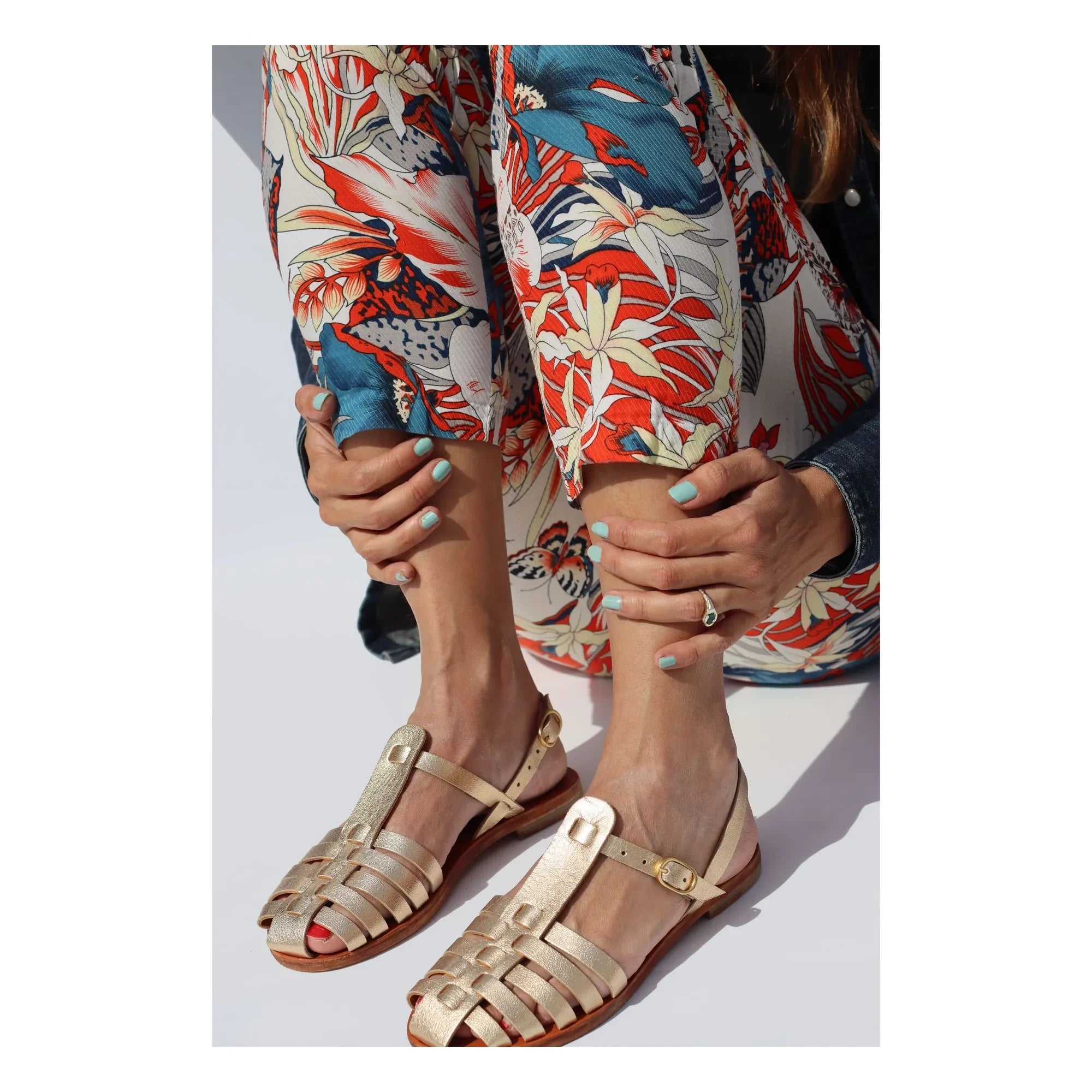 Mama Praïa - Metallic Fisherman Sandals | Gold