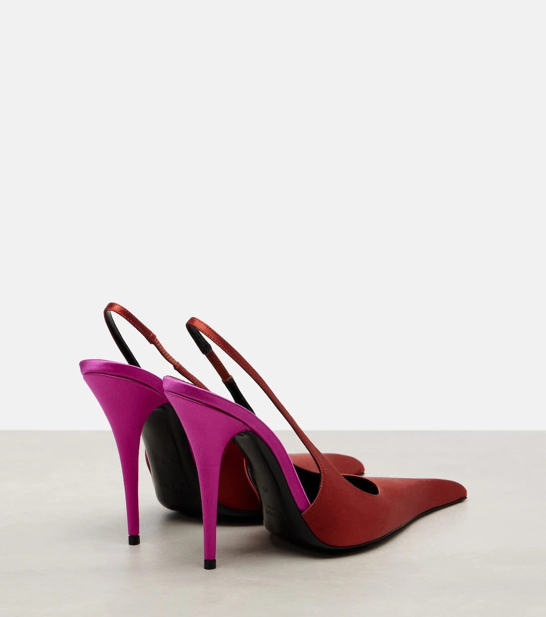 Saint Laurent - Deroche crêpe satin slingback pumps