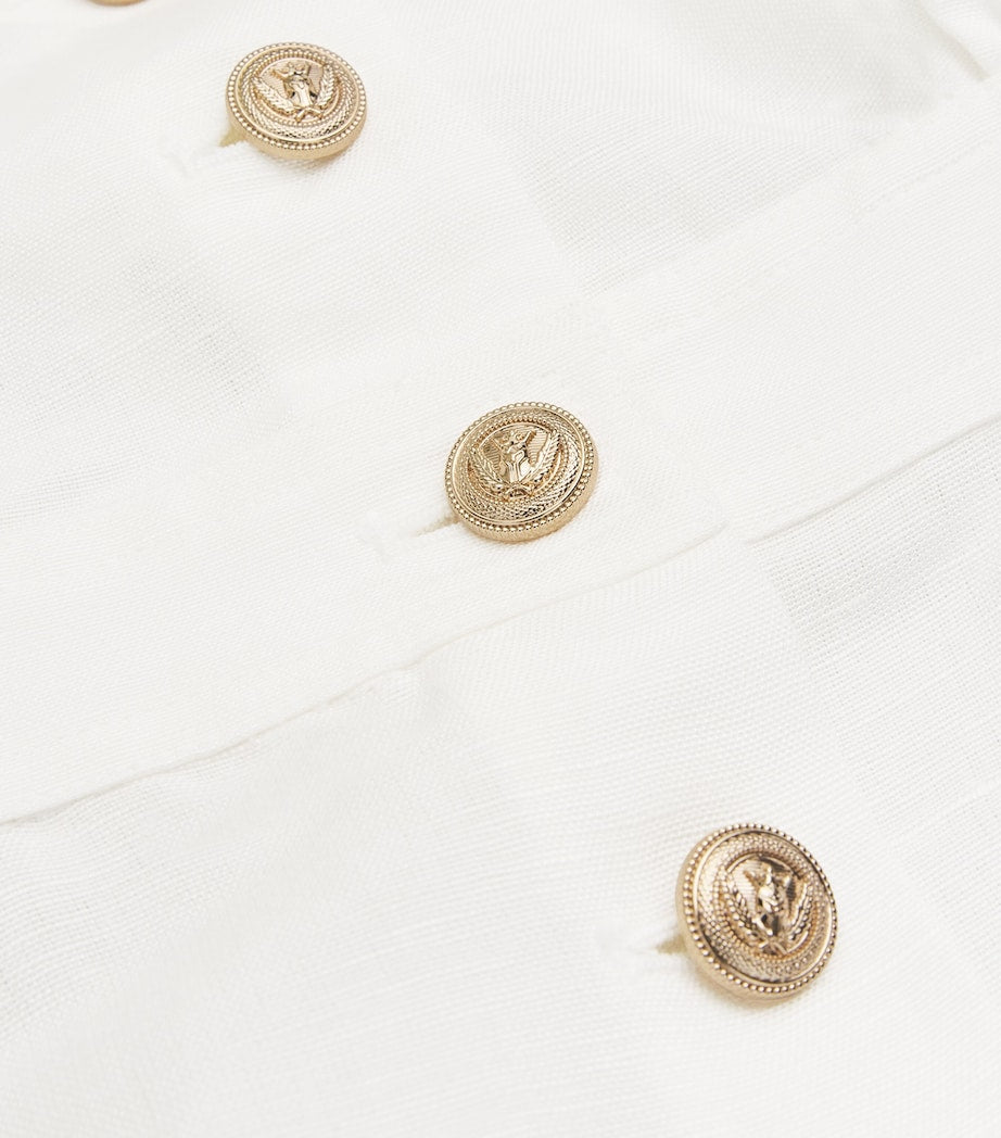 White Linen-Blend Caine Top