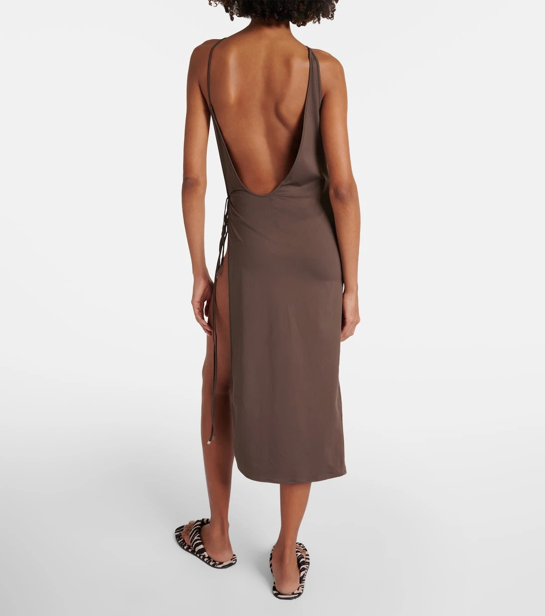 The Attico - Side-slit gathered midi dress
